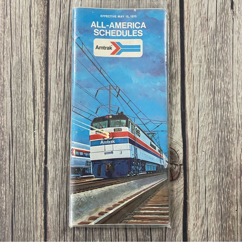 Amtrak 1975 All-America Schedules Time Tables Pamphlet Brochure Vintage.